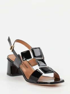 Konstantin Starke – Sandalen aus Lackleder Schwarz