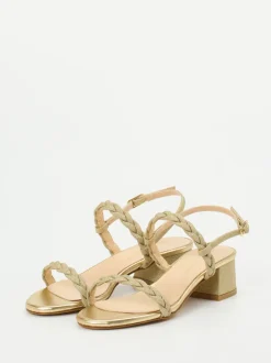 Konstantin Starke – Sandalette aus Metallicleder Gold
