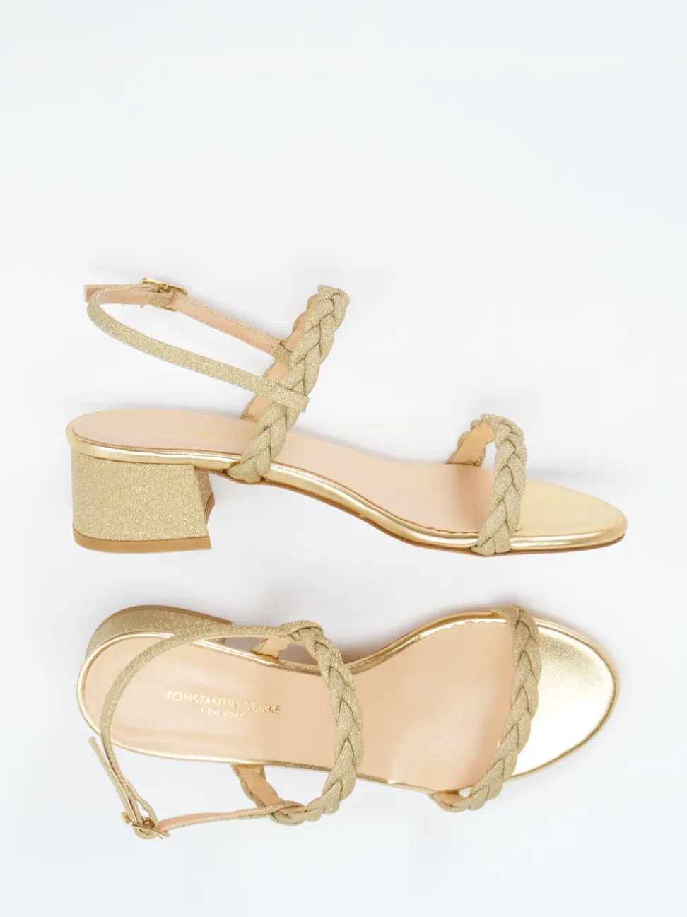 Konstantin Starke – Sandalette aus Metallicleder Gold