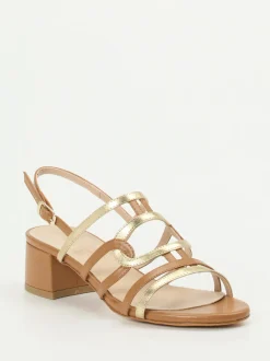 Konstantin Starke – Sandalette aus Metallicleder Braun