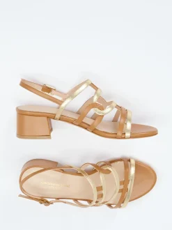 Konstantin Starke – Sandalette aus Metallicleder Braun