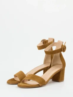 Konstantin Starke – Sandalette aus Veloursleder cognac