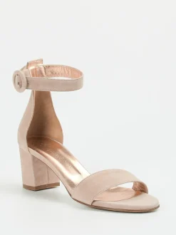 Konstantin Starke – Sandalen aus Veloursleder Rosébeige