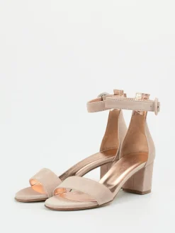 Konstantin Starke – Sandalen aus Veloursleder Rosébeige