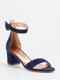 Konstantin Starke – Sandalen aus Veloursleder Dunkelblau