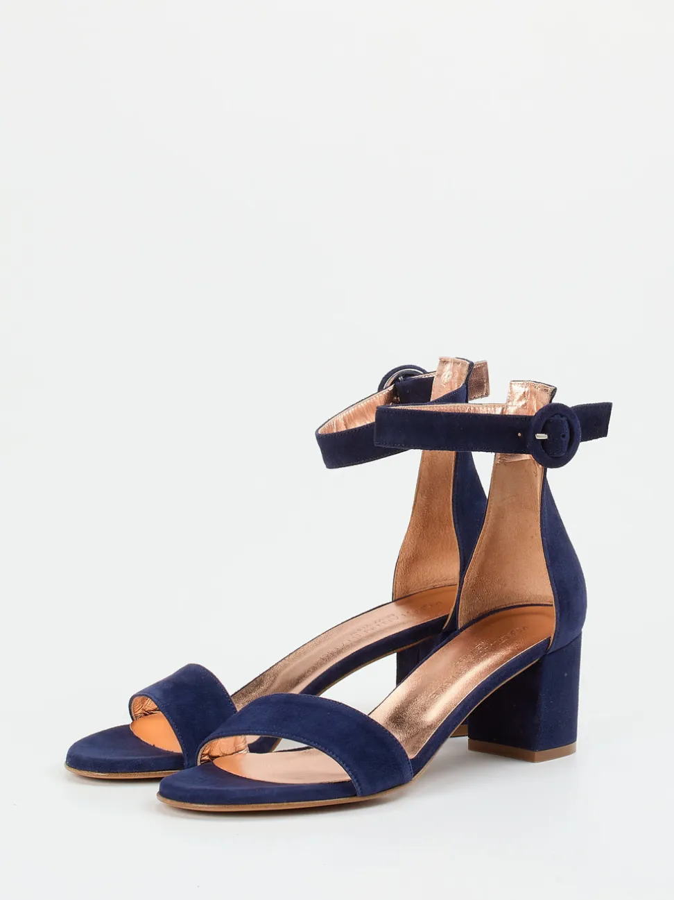 Konstantin Starke – Sandalen aus Veloursleder Dunkelblau