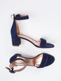 Konstantin Starke – Sandalen aus Veloursleder Dunkelblau