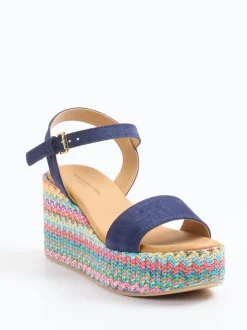 Konstantin Starke – Sandalen aus Veloursleder Dunkelblau