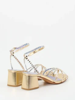 Konstantin Starke – Sandaletten aus Metallicleder gold