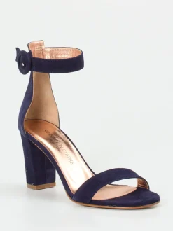 Konstantin Starke – Sandalette aus Veloursleder tiefblau