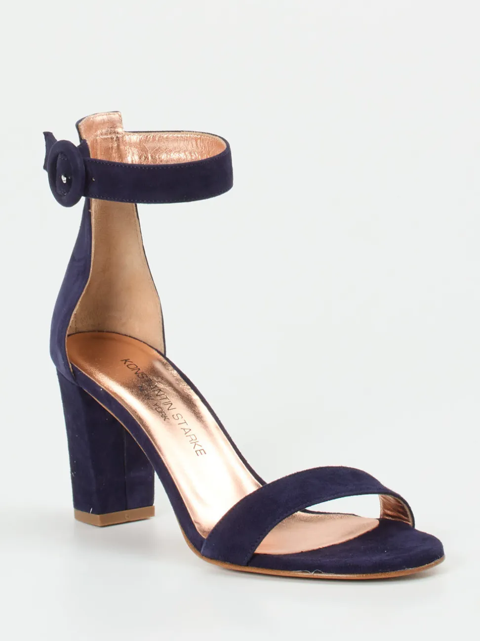 Konstantin Starke – Sandalette aus Veloursleder tiefblau