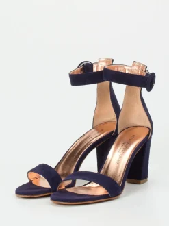 Konstantin Starke – Sandalette aus Veloursleder tiefblau