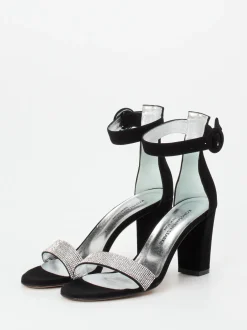 Konstantin Starke – Sandalette aus Veloursleder schwarz