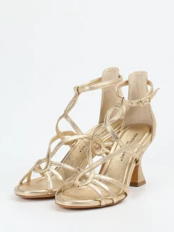 Konstantin Starke – Sandaletten aus Metallicleder goldfarben