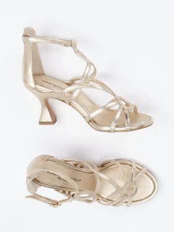 Konstantin Starke – Sandaletten aus Metallicleder goldfarben
