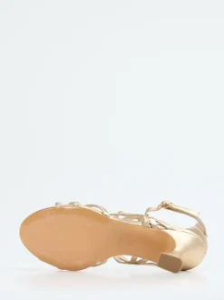 Konstantin Starke – Sandaletten aus Metallicleder goldfarben