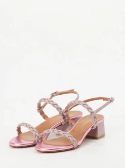Konstantin Starke – Sandalette aus Metallicleder rosa