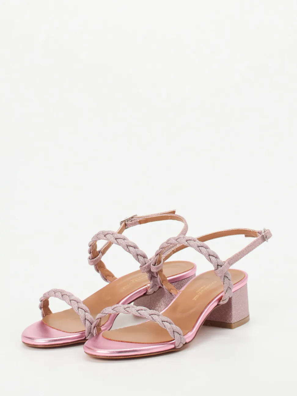 Konstantin Starke – Sandalette aus Metallicleder rosa
