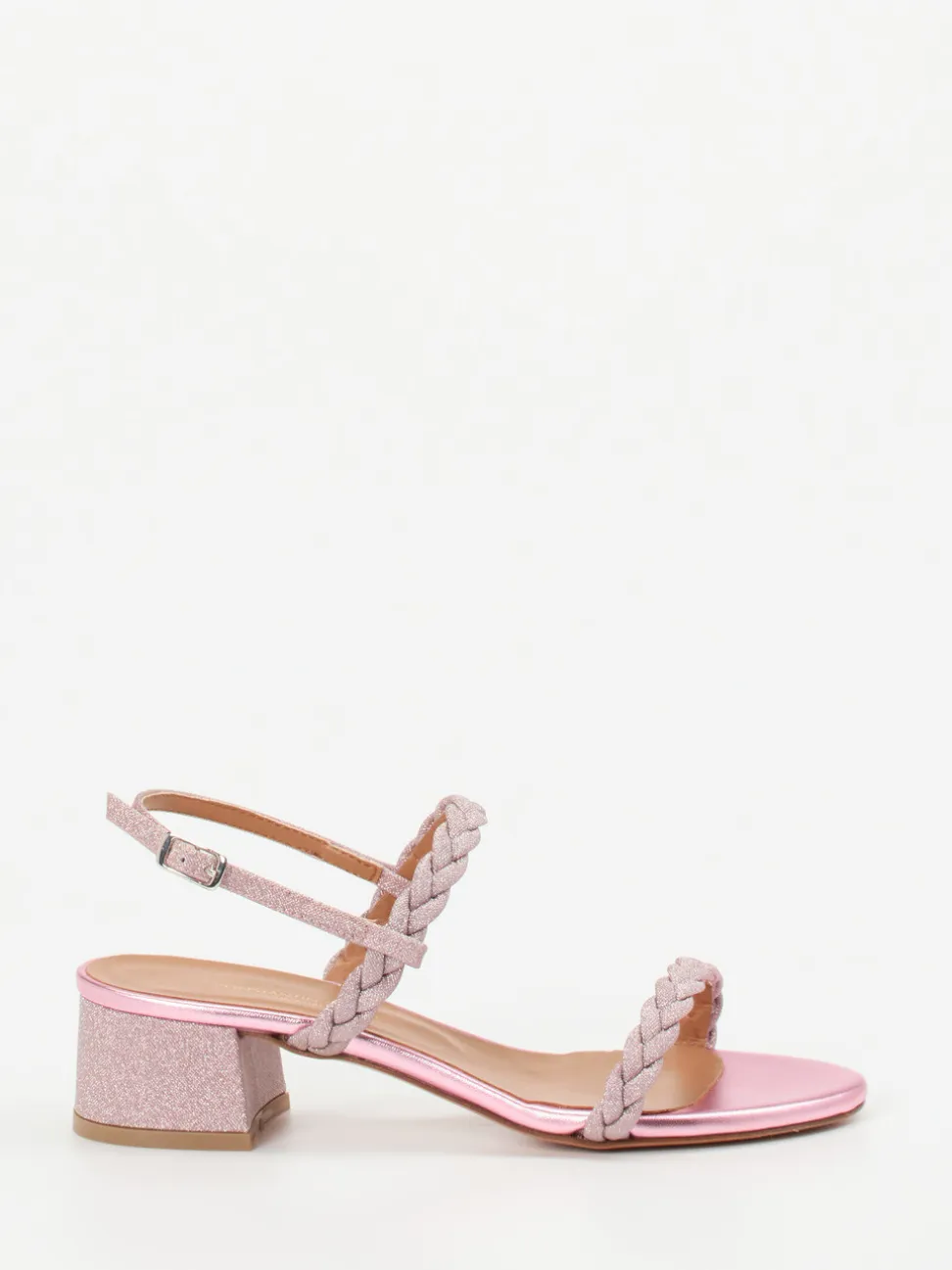 Konstantin Starke – Sandalette aus Metallicleder rosa