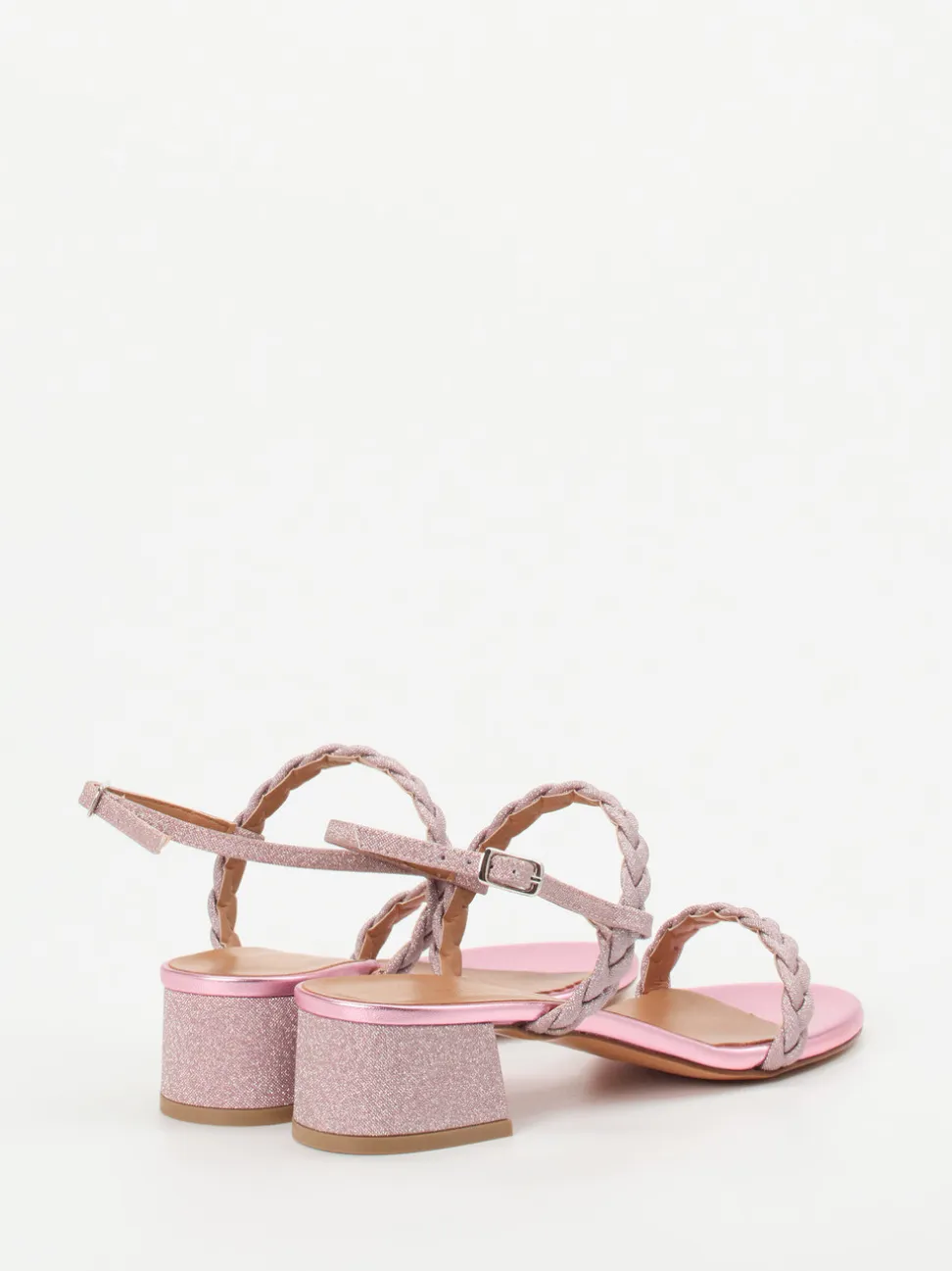 Konstantin Starke – Sandalette aus Metallicleder rosa