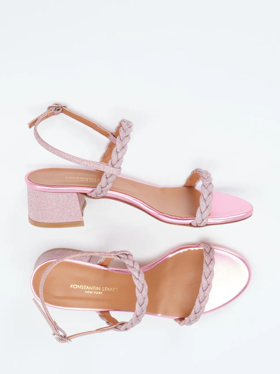 Konstantin Starke – Sandalette aus Metallicleder rosa