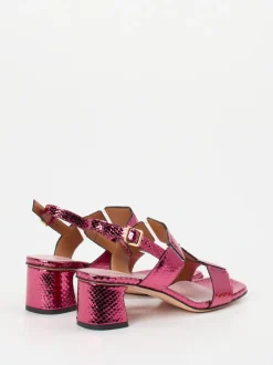 Konstantin Starke – Sandalette aus Metallicleder Pink