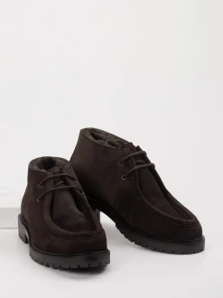 Konstantin Starke – Schnürboots aus Veloursleder Dunkelbraun
