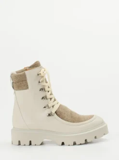 Konstantin Starke – Schnürboots aus Lammleder Cremebeige
