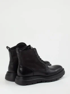Konstantin Starke – Schnürboots aus Kalbleder Schwarz