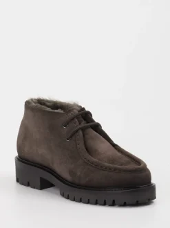 Konstantin Starke – Schnürboots aus Veloursleder Dunkelbraun