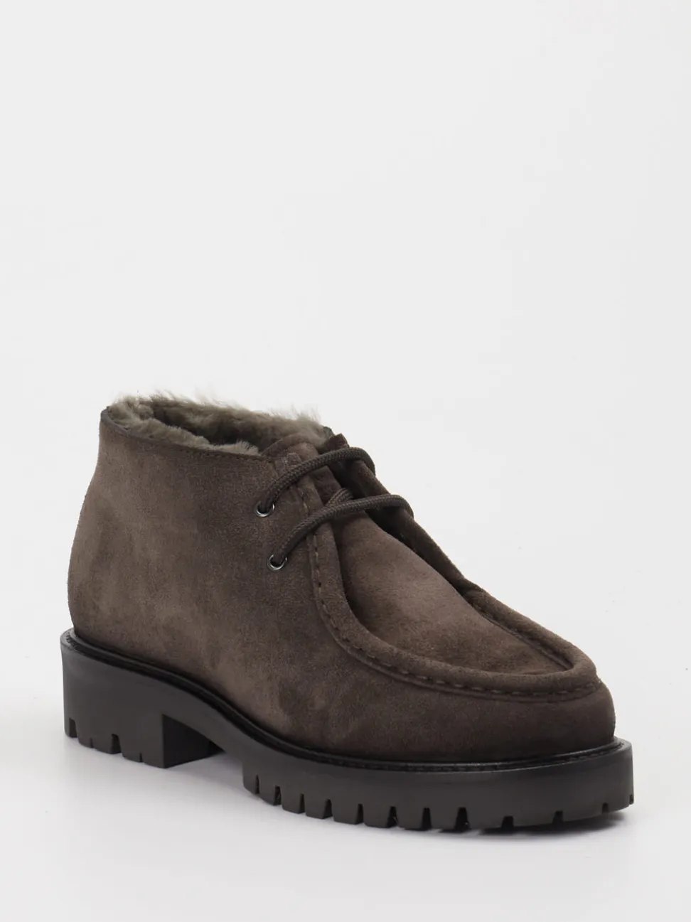 Konstantin Starke – Schnürboots aus Veloursleder Dunkelbraun