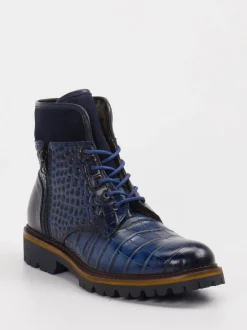 Konstantin Starke – Schnürboots aus Leder in Tintenblau