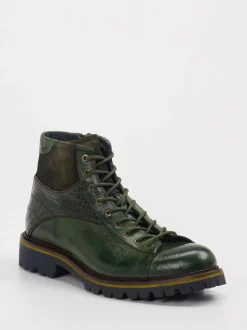 Konstantin Starke – Schnürboots aus Leder mit Kroko-Prägung