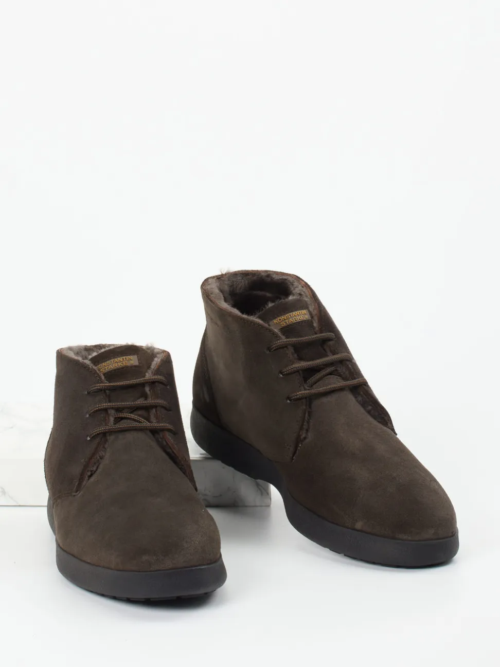 Konstantin Starke – Schnürboots aus Veloursleder braun