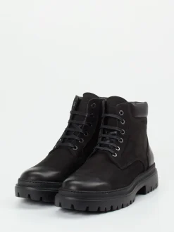 Konstantin Starke – Schnürboots aus Nubukleder Schwarz