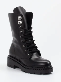 Konstantin Starke – Schnürboots aus Kalbleder Schwarz