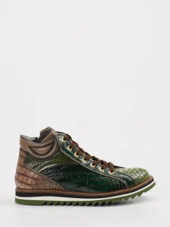 Konstantin Starke – Schnürboots aus Leder in Kroko-Optik