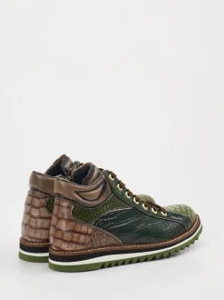 Konstantin Starke – Schnürboots aus Leder in Kroko-Optik