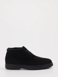 Konstantin Starke – Schnürboots aus Veloursleder schwarz