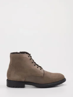 Konstantin Starke – Schnürboots aus Veloursleder taupe