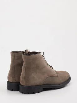 Konstantin Starke – Schnürboots aus Veloursleder taupe