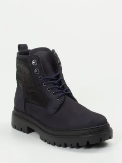 Konstantin Starke – Schnürboots aus Nubukleder Dunkelblau