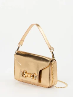 Konstantin Starke – Schultertasche aus Metallicleder Gold