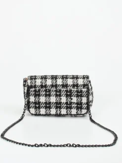 Konstantin Starke – Schultertasche aus Textil Bouclé schwarz