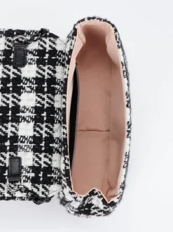 Konstantin Starke – Schultertasche aus Textil Bouclé schwarz