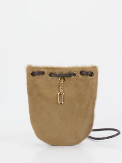 Konstantin Starke – Schultertasche aus Fell hellbraun