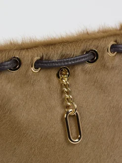 Konstantin Starke – Schultertasche aus Fell hellbraun