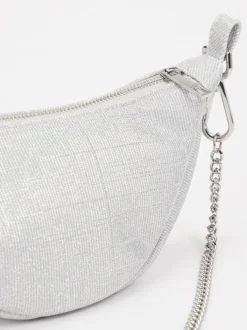 Konstantin Starke – Schultertasche aus Leder silber