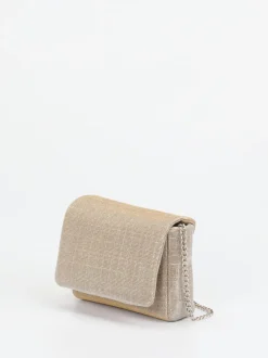 Konstantin Starke – Schultertasche aus Textil Champagnergold
