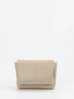 Konstantin Starke – Schultertasche aus Textil Champagnergold